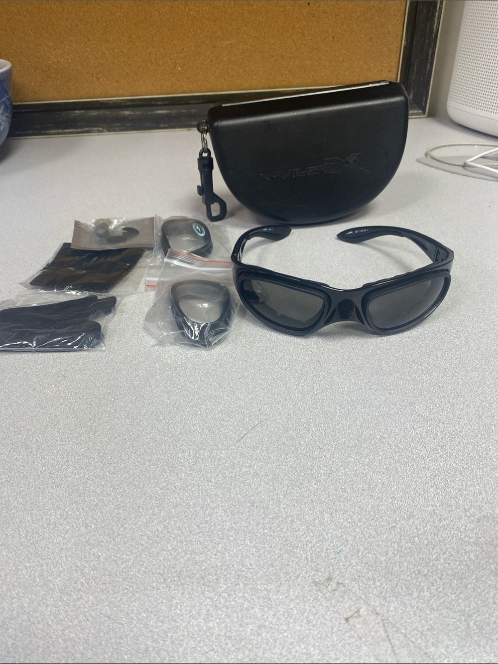 Wiley X Black Replacement Tactical Sunglasses with Hard Case
